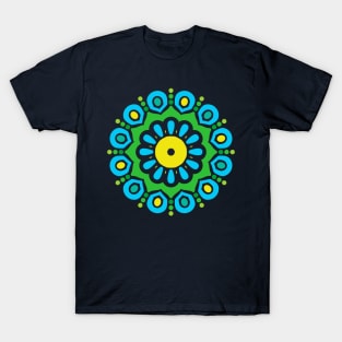 Colorful Blue Mandala T-Shirt